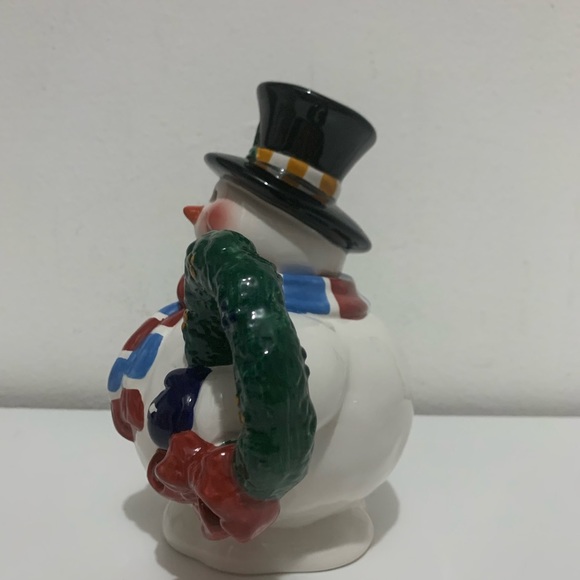Vintage SNOWMAN Royal Seasons Teapot Red&Blue Scarf Hand Painted Collectible - Picture 11 of 16